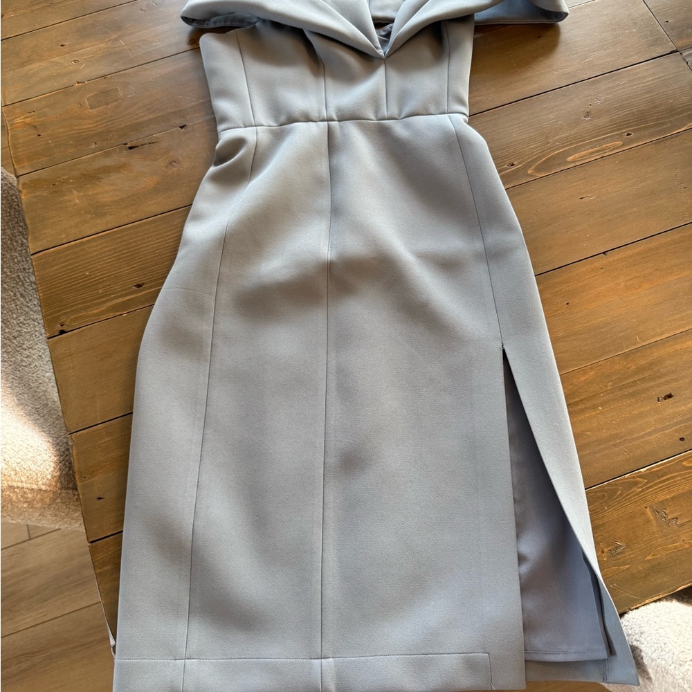BCBGMaxAzria Blue Off-Shoulder Sheath Dress
